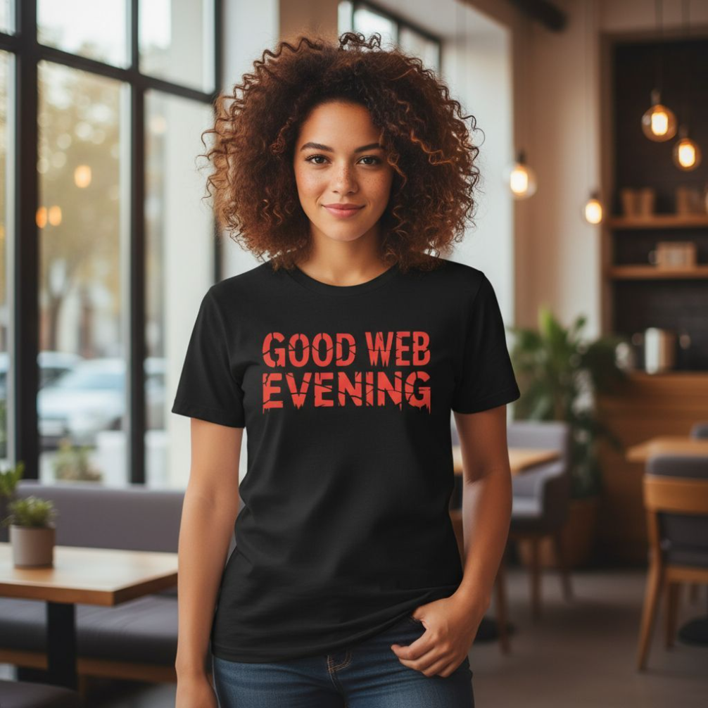 Good Web Evening - Graphic Tee Internet Slang Funny Gothic T-Shirt