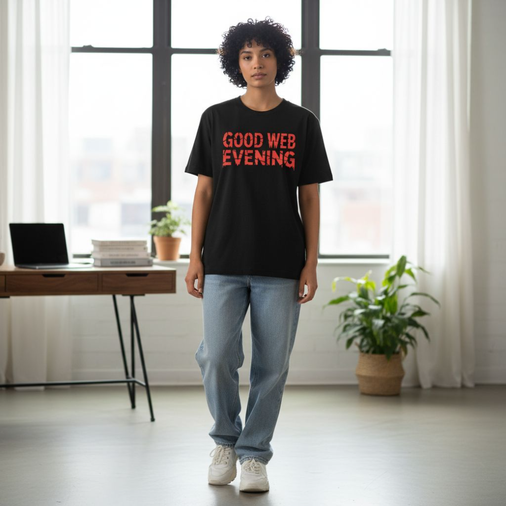 Good Web Evening - Graphic Tee Internet Slang Funny Gothic T-Shirt